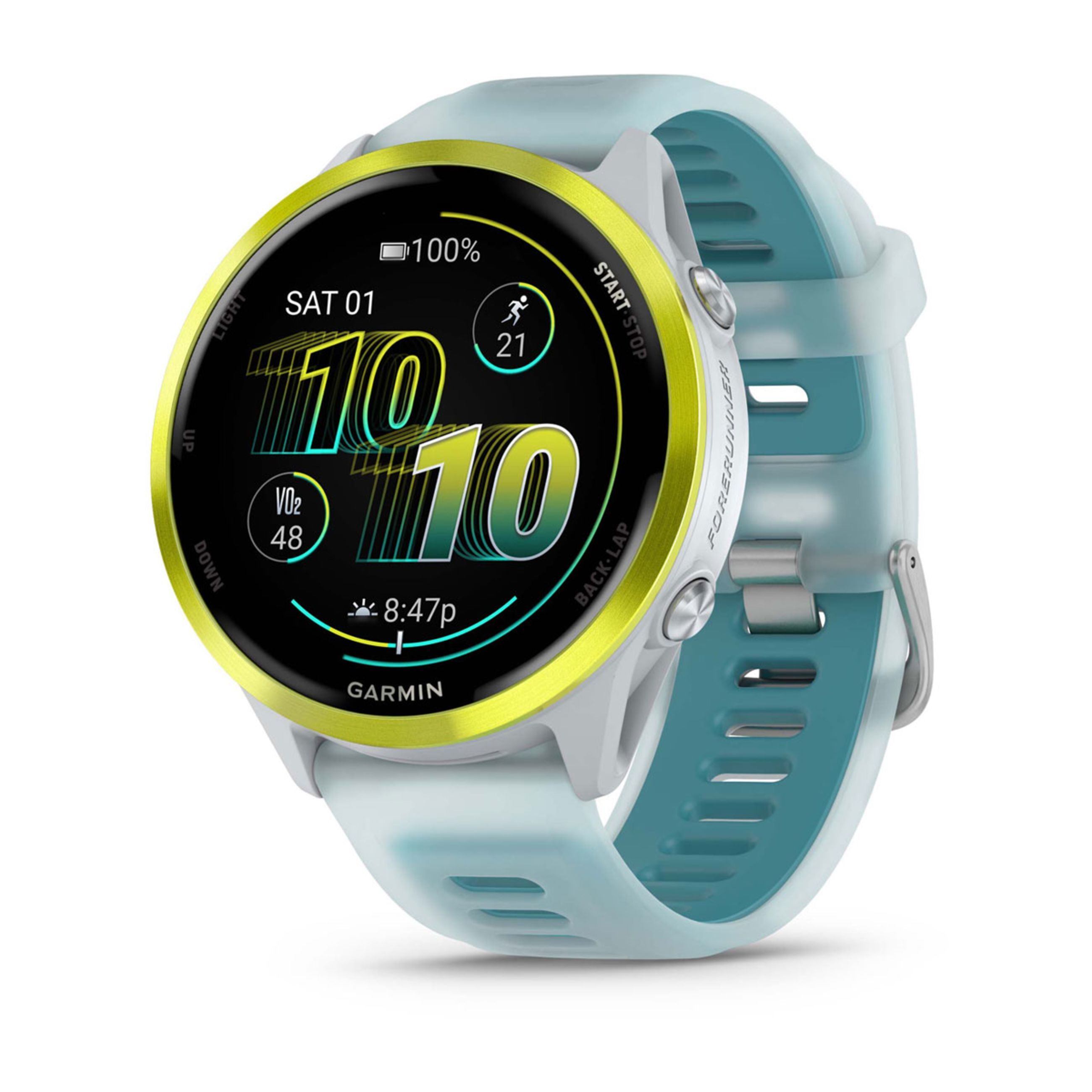 Forerunner 570 - 42Mm - Amp Yellow Aluminum With Translucent Whitestone/Turquoise Band