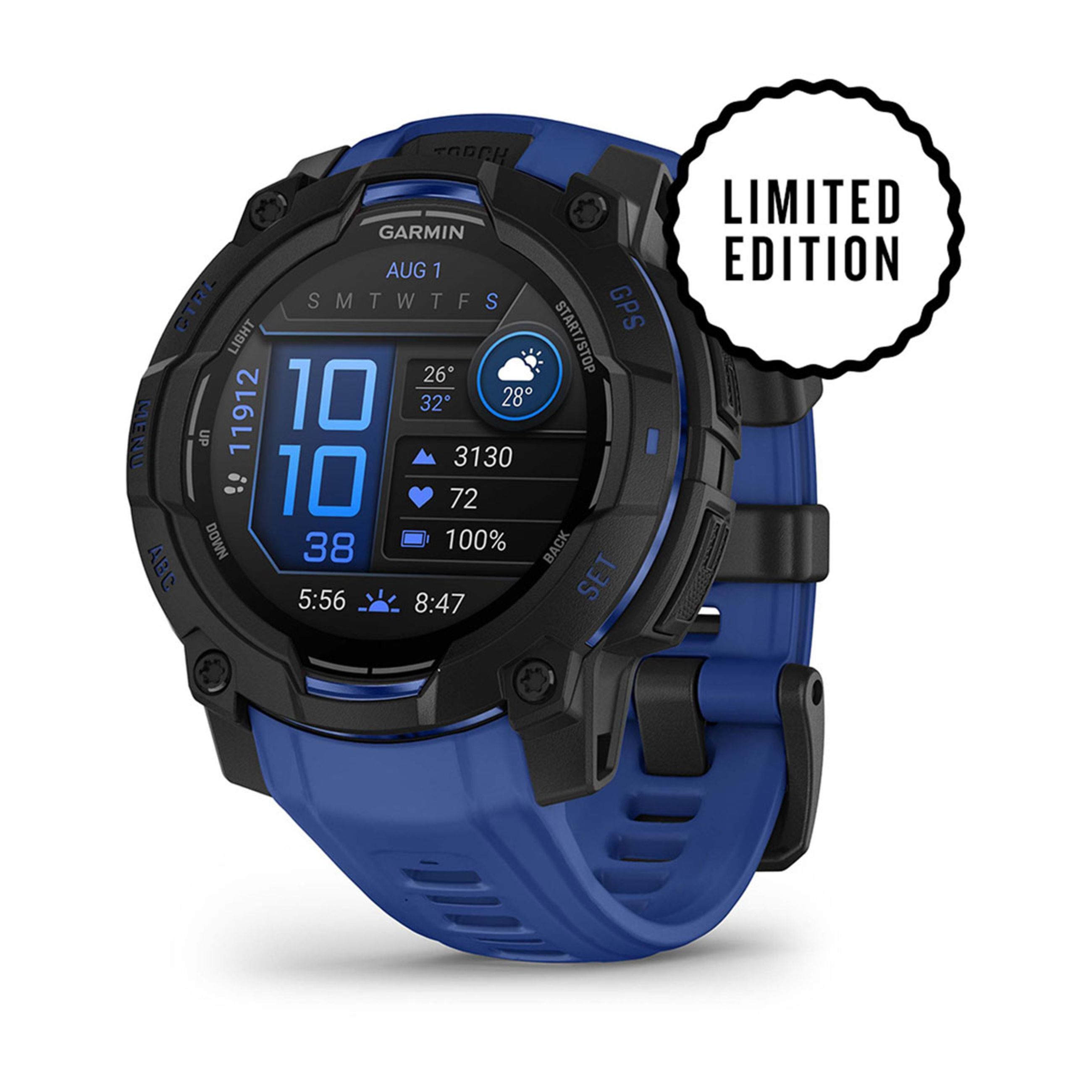 Instinct E – 45 Mm - Black With Bolt Blue/Black Band