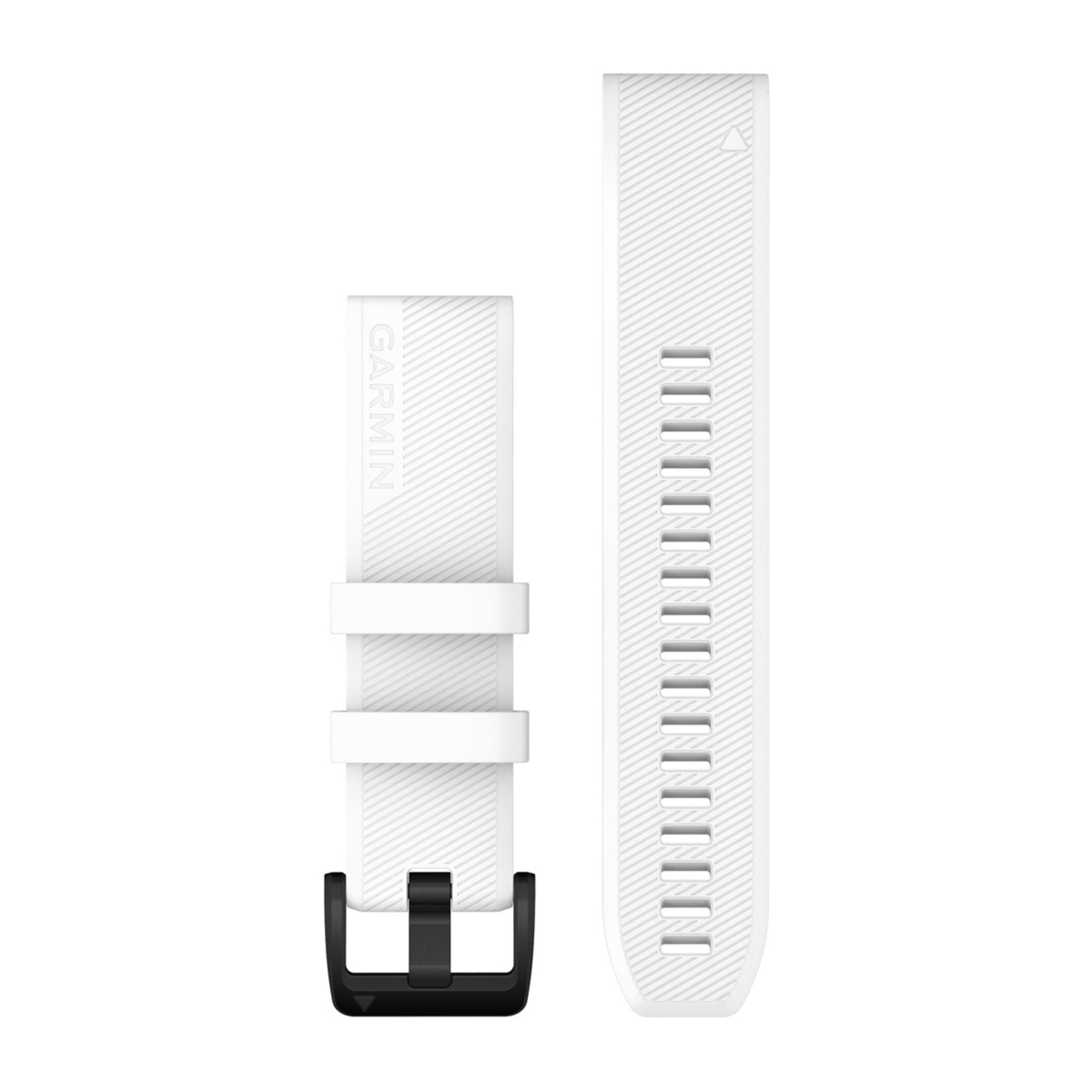 Quickfit 22 Watch Straps - White With Black Stainless Steel Hardware
