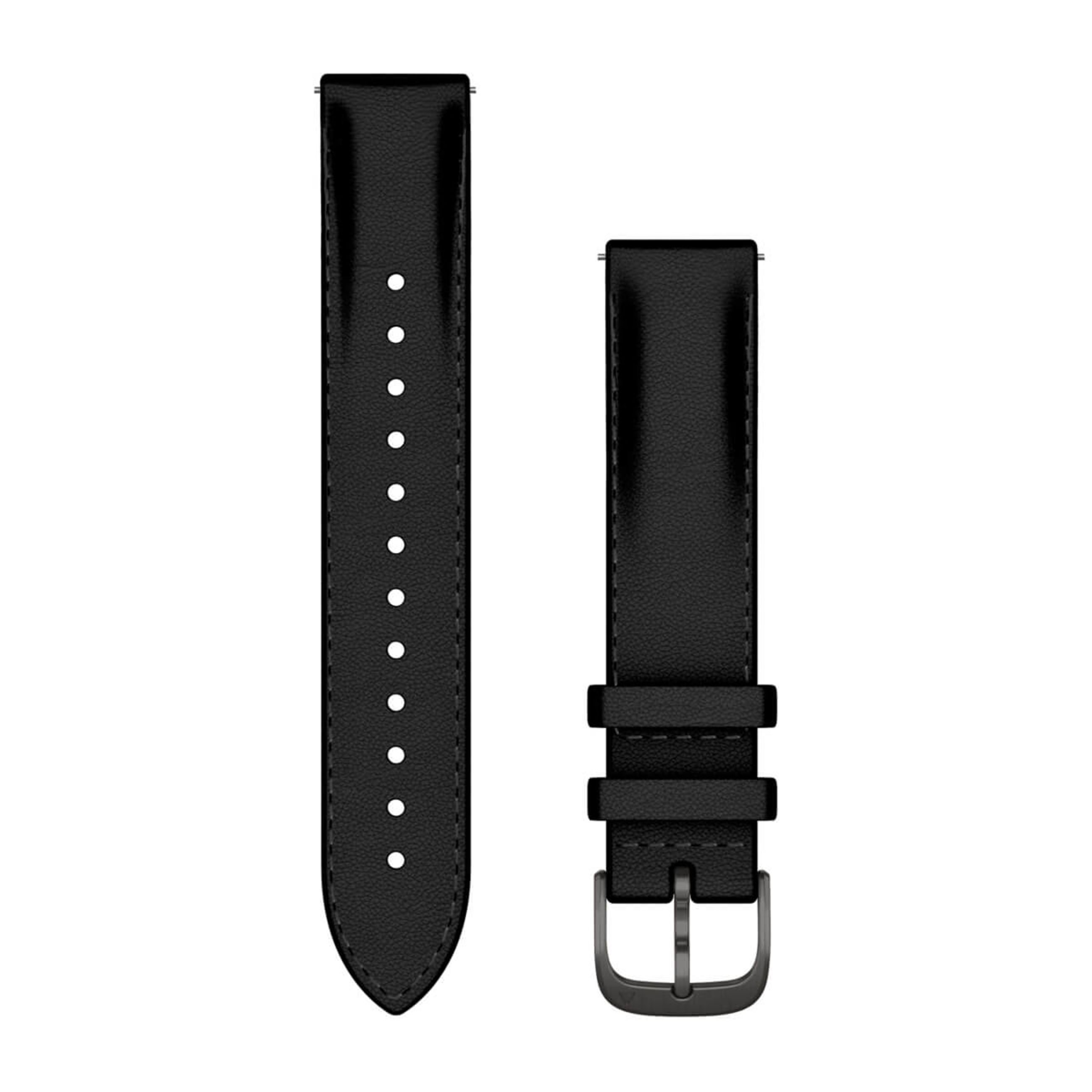 Quick Release Bands (18 Mm) - Black Leather With Brushed Slate Hardware