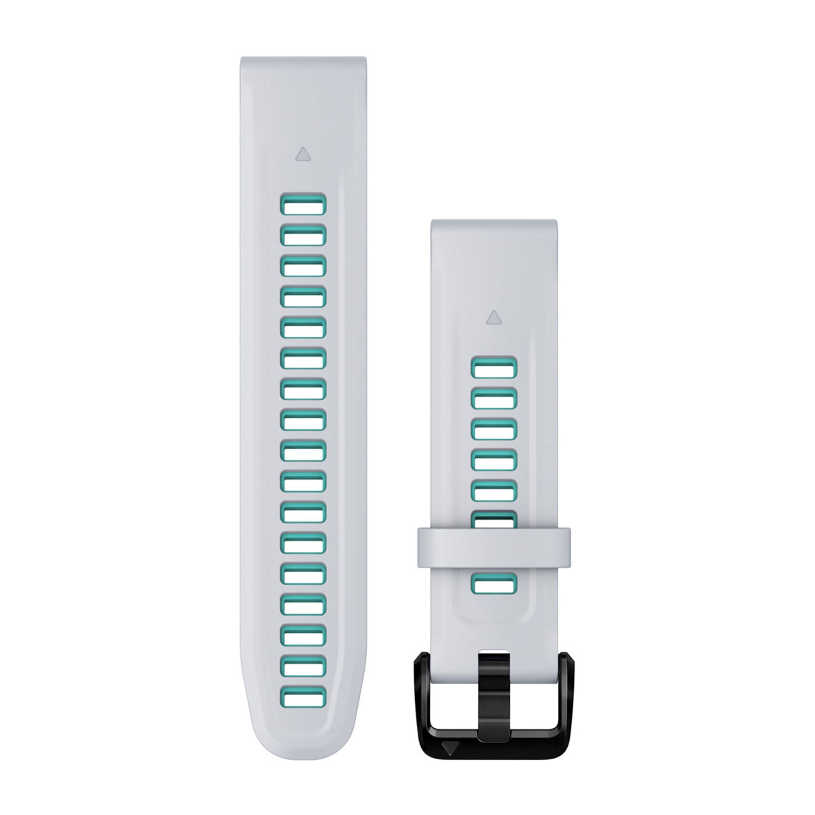 Quickfit 20 Watch Bands - Whitestone/Aqua Silicone