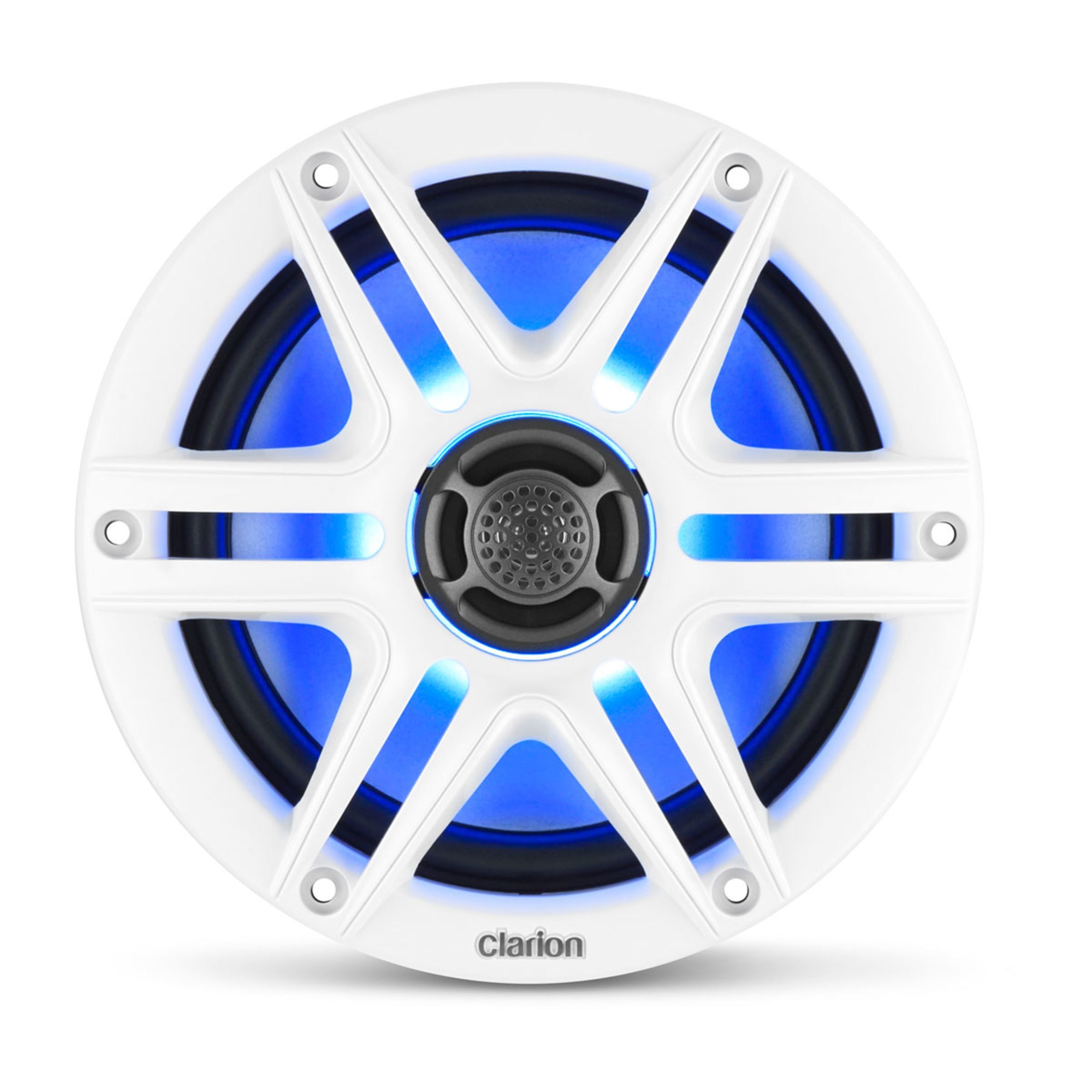 Clarion Marine Cms Speakers - 6.5" With Led And White And Black Sport Grille (Cms-651Rgb-Swb)